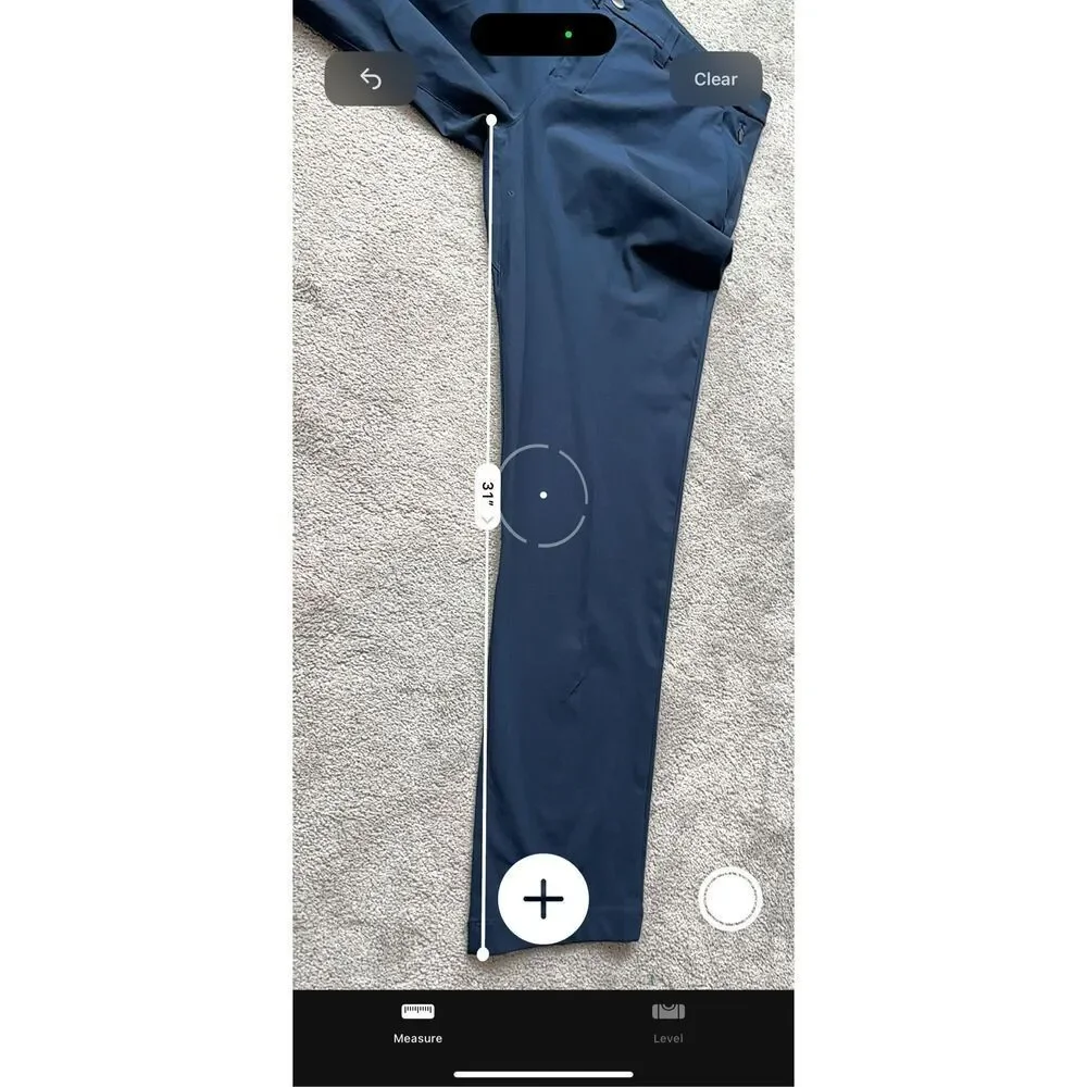 LULULEMON ABC Classic-Fit 5 Pocket Pant Warpstreme, navy $138 Sz 34 G3